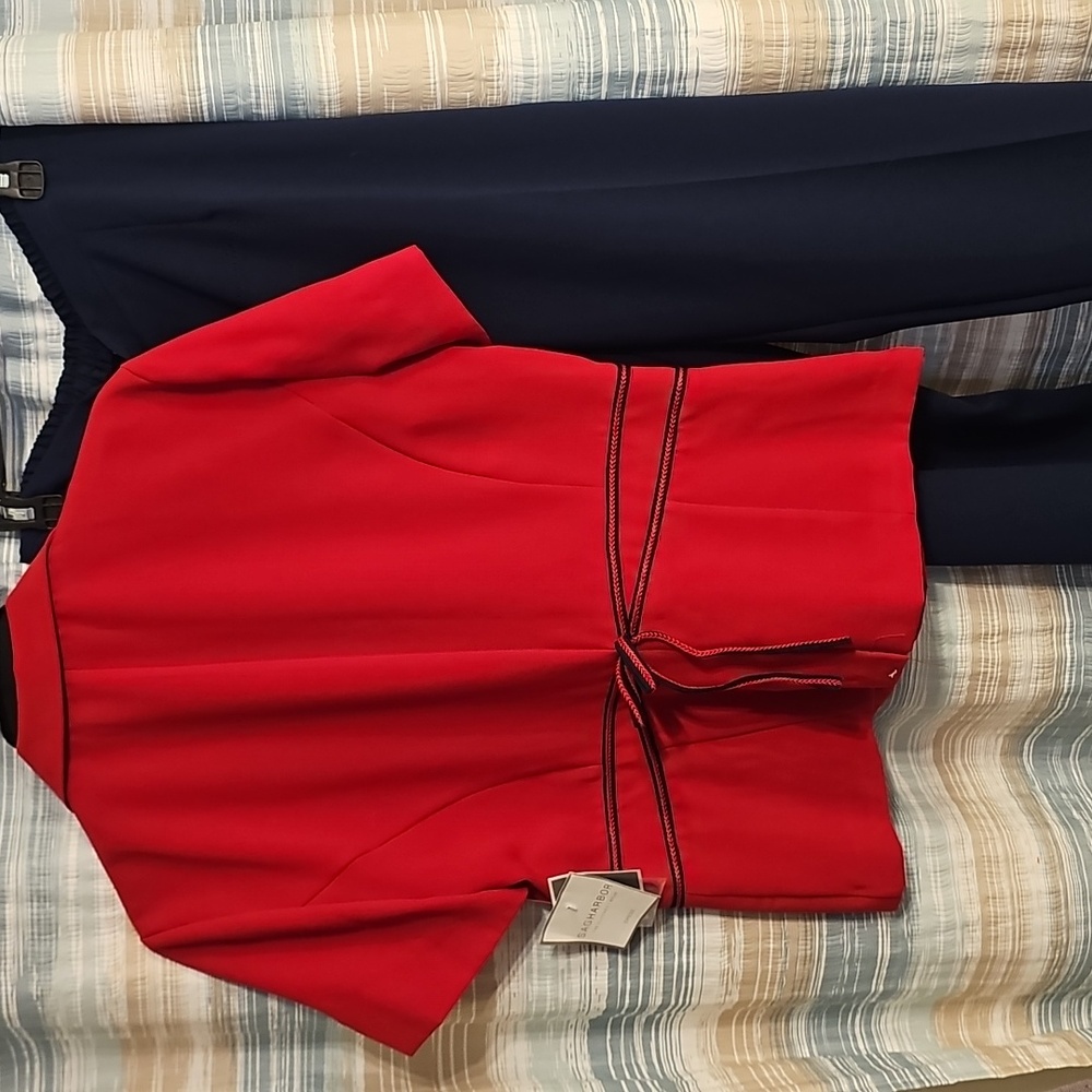 Sag Harbor Red/Navy 2 Piece Pants Set - Picture 11 of 12